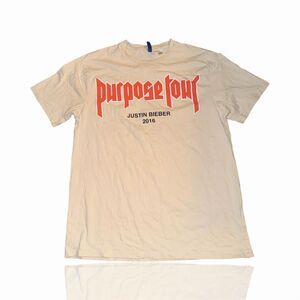 Justin Bieber Purpose Tour 2016 White Graphic T-Shirt Unisex Size M